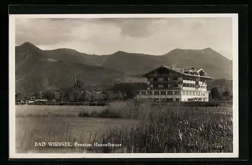 AK Bad Wiessee, Pension Hanselbauer mit Bergpanorama