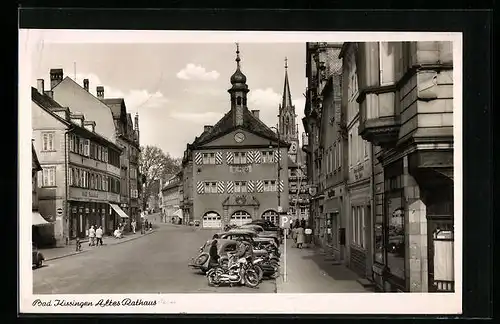 AK Bad Kissingen, Strassenpartie mit altem Rathaus