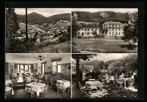 AK Marzell bei Badenweiler, Gasthof und Pension Sonne, Totalansicht, Terrasse