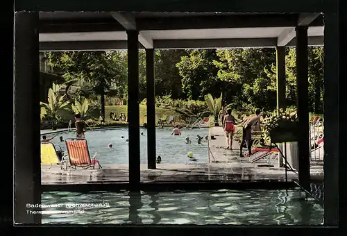 AK Badenweiler /Schwarzwald, Thermalschwimmbad, Hallen- und Freibad