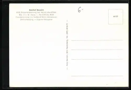 AK Grosshartpenning bei Holzkirchen, Gasthof Neuwirt, Platz im Ort