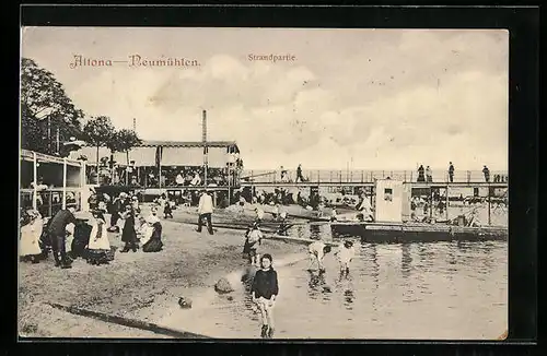 AK Hamburg-Altona, Strandpartie in Neumühlen