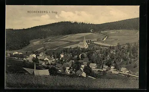 AK Rechenberg i. Erzg., Gesamtansicht aus der Vogelschau