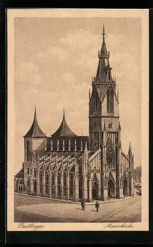 AK Reutlingen, Marienkirche aus der Vogelschau