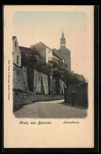 AK Bautzen, Strassenpartie am Lauenturm