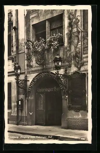 AK Leipzig, Eingang zum Gasthaus Thüringer Hof