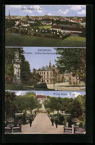 AK Freiberg /Sa., Ortsansicht, König Albert-Park