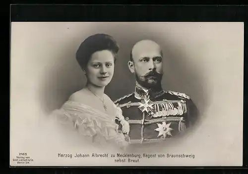 AK Herzog Johann Albrecht zu Mecklenburg, Regent von Braunschweig nebst Braut