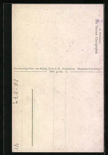 Künstler-AK Georg Mühlberg: Die Herren Chargierten mit Degen