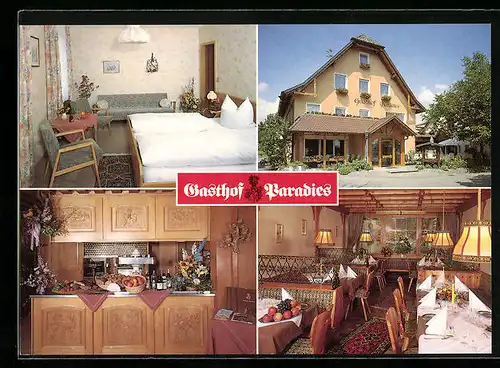 AK Frickingen /Bodensee, Gasthof Paradies, Innen & Aussen