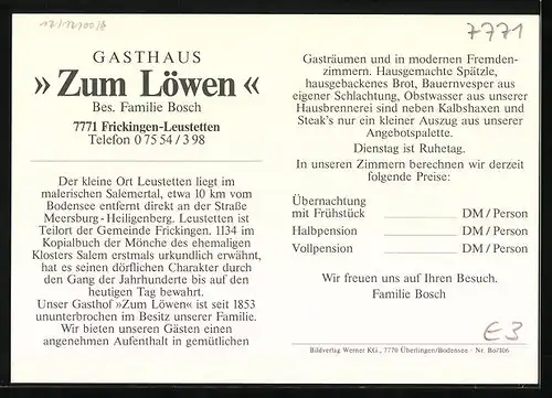 AK Frickingen-Leustetten, Gasthaus Zum Löwen