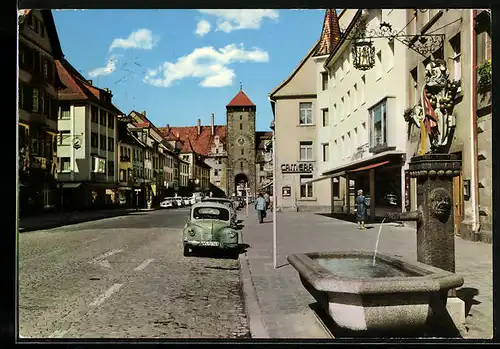 AK Villingen /Schwarzwald, Obere Strasse mit Norrobrunnen