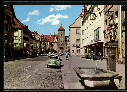 AK Villingen /Schwarzwald, Obere Strasse mit Norrobrunnen