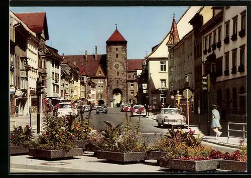 AK Villingen /Schwarzwald, Obere Strasse mit Autos