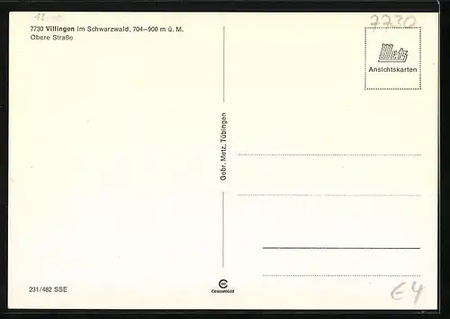 AK Villingen /Schwarzwald, Obere Strasse mit Autos