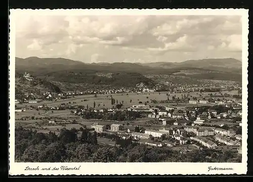 AK Lörrach, Ortsansicht mit Wiesental aus der Vogelschau