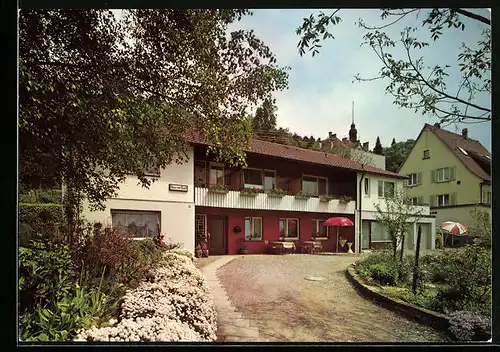 AK Sulzburg /Schwarzw., Pension Haus am Wald R. Rissmann, Strassenansicht