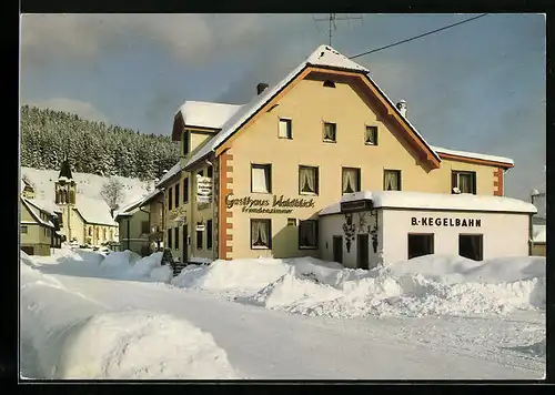 AK Vöhrenbach, Gasthof-Pension Waldblick im Winter