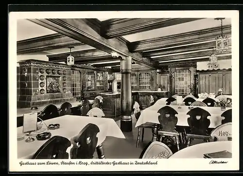 AK Staufen i. B., Gasthaus zum Löwen, Innenansicht