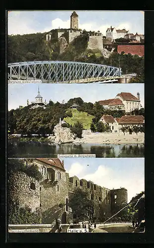 AK Halle a. S., Burgruine Giebichenstein, Moritzburg