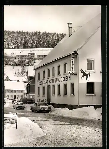 AK Furtwangen /Schwarzwald, Hotel Zum Ochsen im Winter