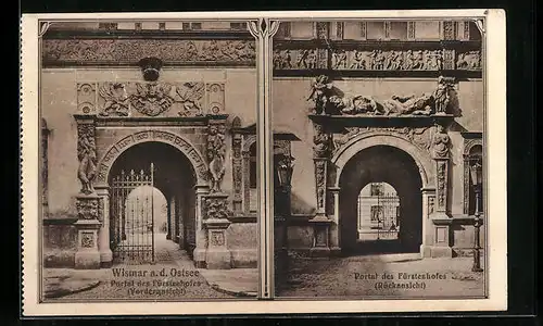AK Wismar a. d. Ostsee, Portal des Fürstenhofes