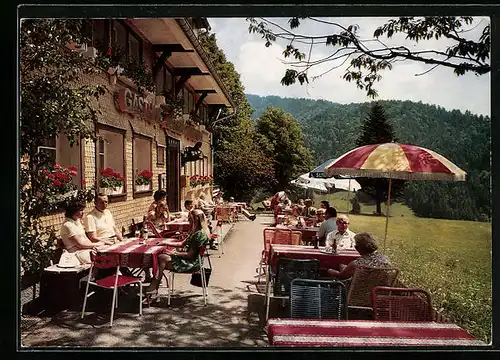 AK Todtmoos-Strick /Südl. Hochschwarzwald, Terrasse Gasthof-Pension Rössle