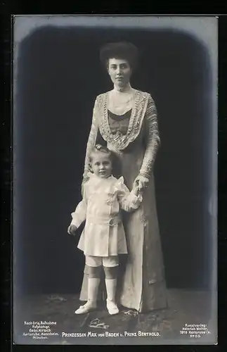 AK Prinzessin Max von Baden u. Prinz Berthold