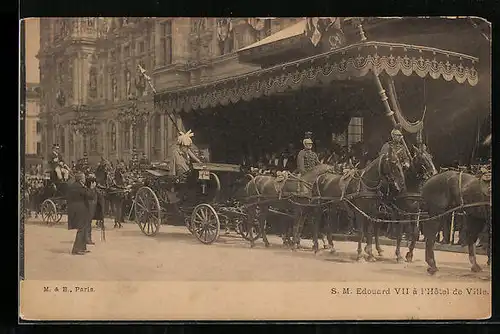 AK Paris, S. M. Edouard VII à l`Hotel de Ville