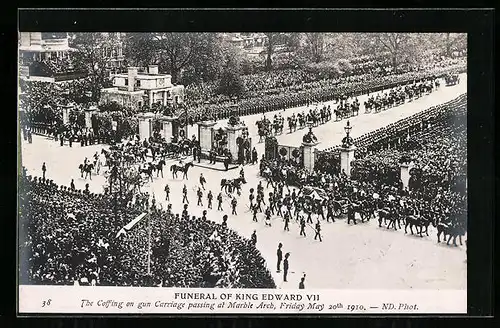 AK London, Funeral of King Edward VII, The Coffing of gun Carriage passing at Mable Arch