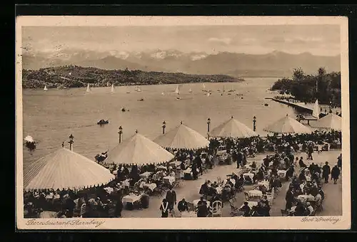 AK Starnberg, Seerestaurant mit Gästen