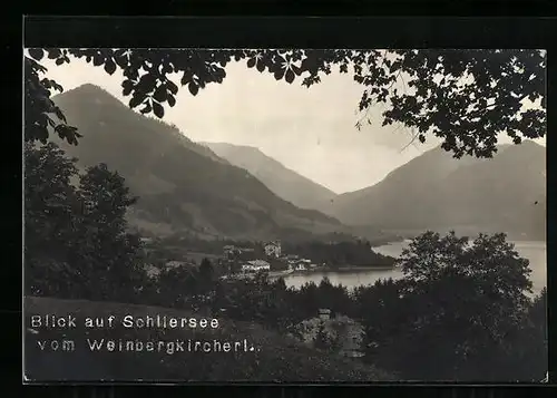 AK Schliersee, Blick auf Schliersee vom Weinbergkircherl