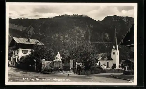 AK Bayrischzell, Kirche, Kriegerdenkmal