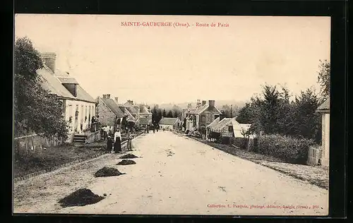 AK Sainte-Gauburge, Route de Paris
