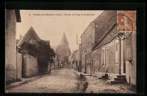 AK Condé-sur-Huisne, Route de Nogent-le-Rotrou