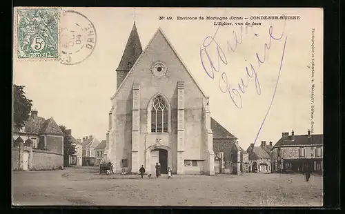 AK Condé-sur-Huisne, L`Eglise, vue de face