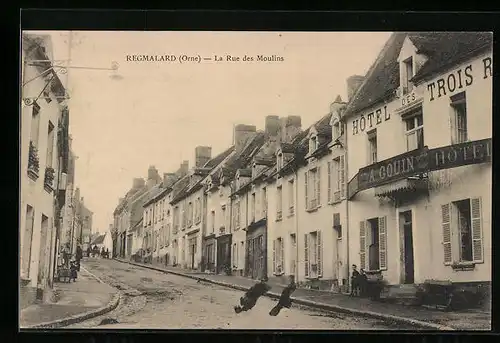 AK Regmalard, La Rue des Moulins