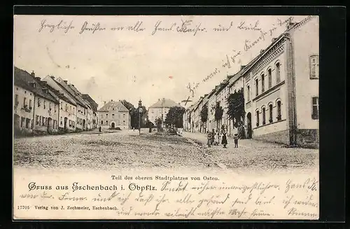 AK Eschenbach i. Obpflz., Teil des oberen Stadtplatzes von Osten