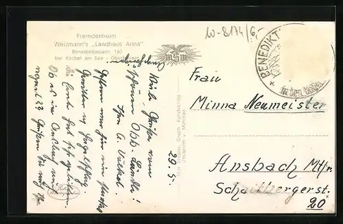 AK Benediktbeuern, Fremdenheim Weizmann`s Landhaus Anna