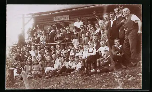 Foto-AK Pommelsbrunn, Vor der Leitenberghütte, 1918