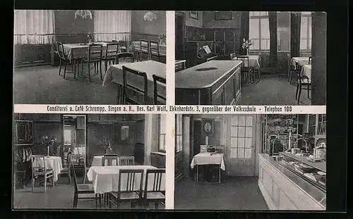 AK Singen a. H., Conditorei und Café Schrempp, Ekkehardstr. 3