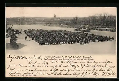 AK Döbeln, Parade Aufmarsch des 11. K. S. Infanterie-Regiments