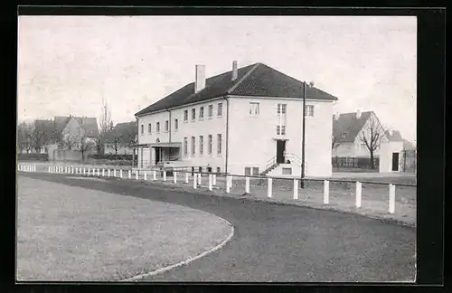 AK Freiburg i. Br., DJK-Kreislehrstätte Baden mit St. Bernhards-Stadion