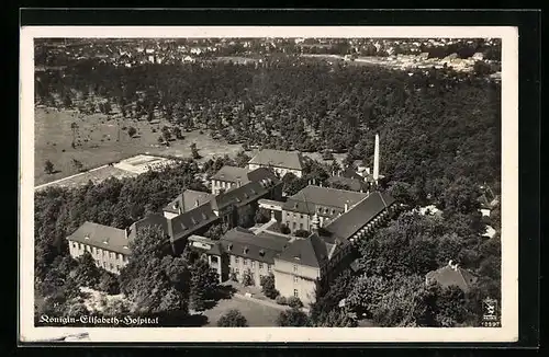 AK Berlin-Oberschöneweide, Diakonissenmutterhaus des Elisabeth-Hospitals, Fliegeraufnahme