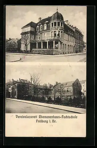 AK Freiburg i. Br., Vereinslazarett Rhenanenhaus, Fechtschule