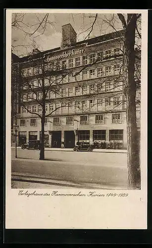 AK Hannover, Verlagshaus des Hannoverschen Kuriers 1849-1929