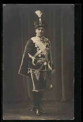 Foto-AK Husar in Uniform, Uniformfoto