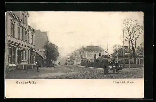 AK Hamburg-Langenfelde, Blick in die Eimsbüttelerstrasse