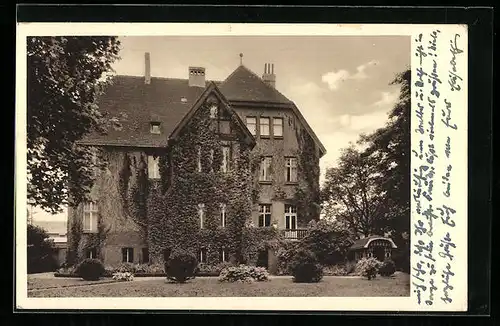 AK Bernburg i. Anh., Schloss Weddegast vom Garten betrachtet