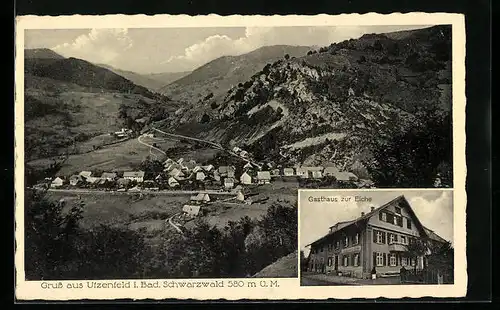 AK Utzenfeld i. Bad. Schwarzwald, Ortsansicht, Gasthaus zur Eiche